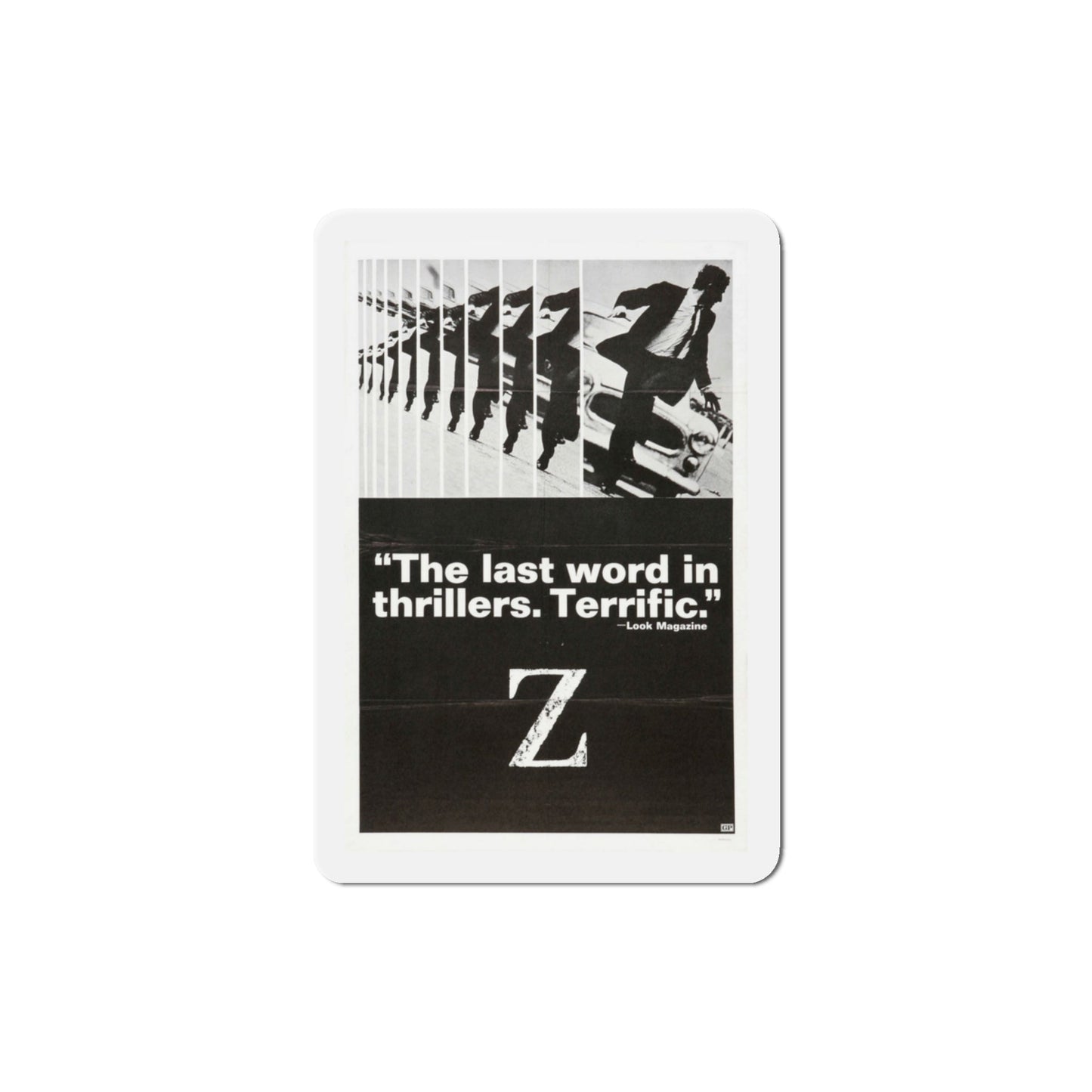 Z 1969 Movie Poster Die-Cut Magnet-3 Inch-The Sticker Space