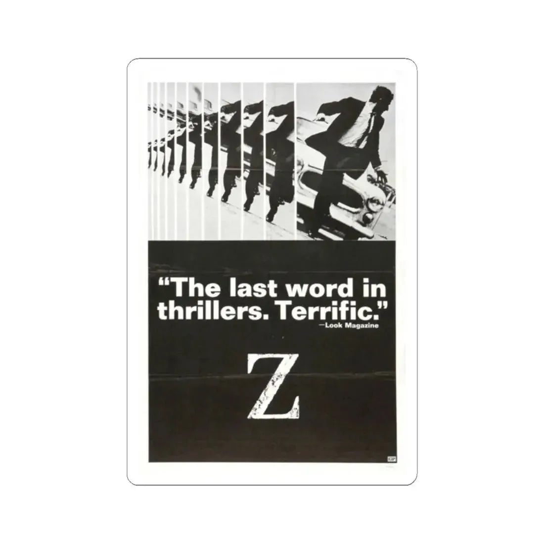 Z 1969 Movie Poster - STICKER Vinyl Kiss-Cut Decal 2 Inch White - The Sticker Space