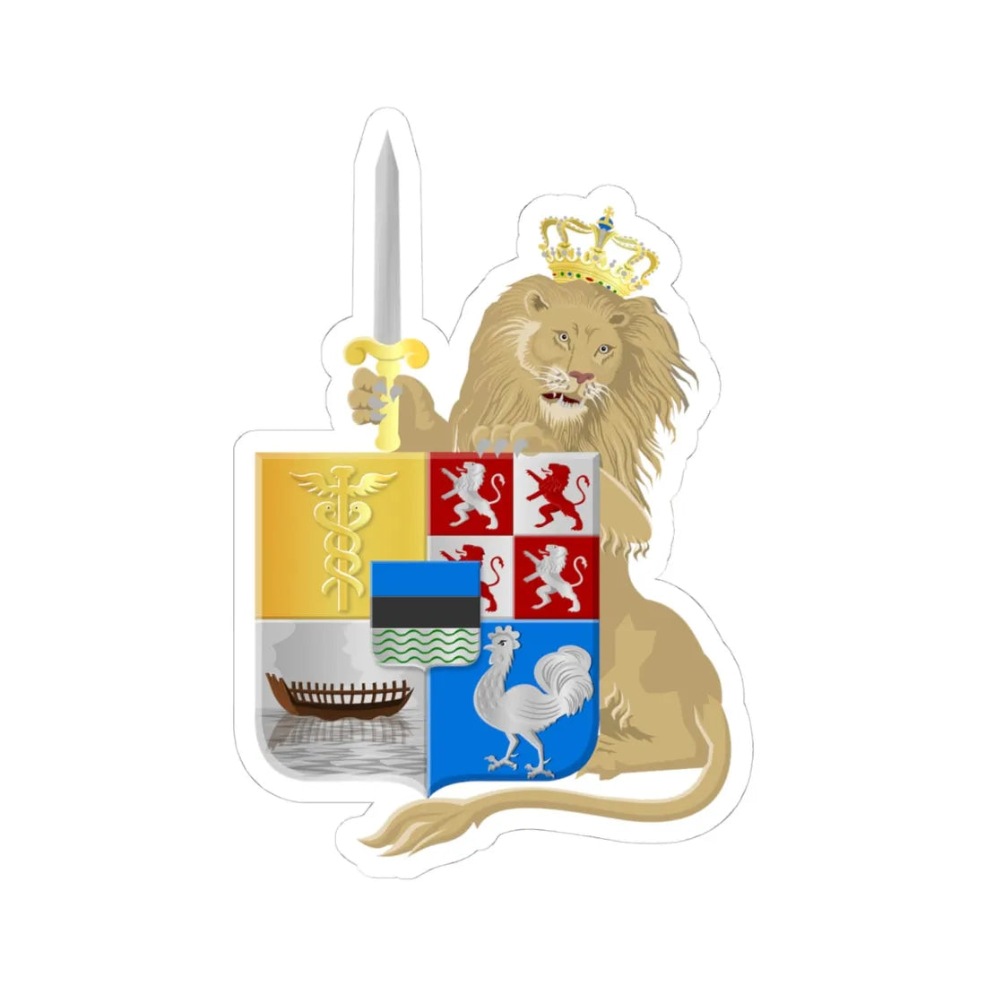 Zaandam wapen (Netherlands) (Coat of Arms) STICKER Vinyl Kiss-Cut Decal 4 Inch White - The Sticker Space