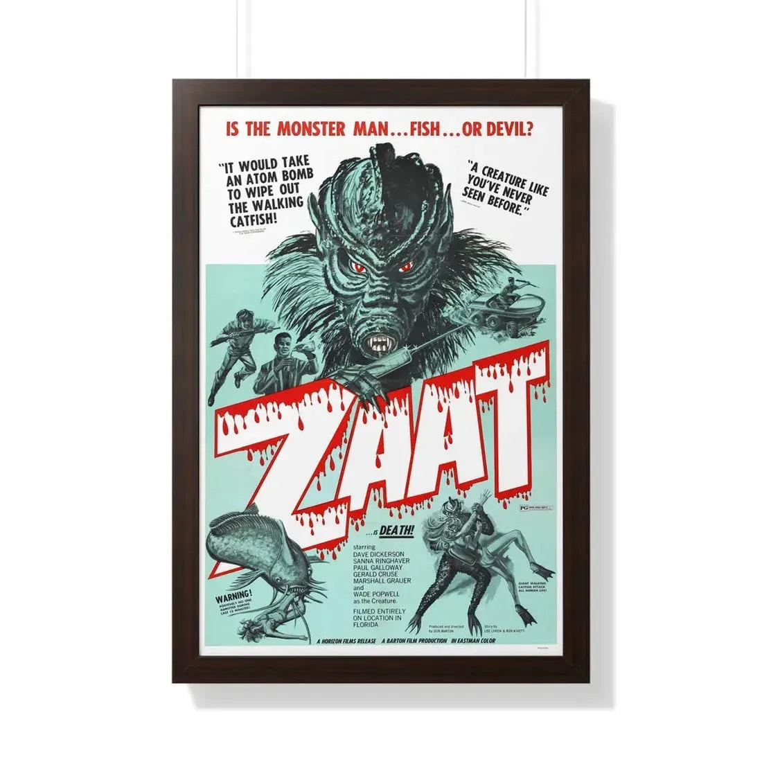ZAAT 1971 - Framed Movie Poster 20" x 30" Walnut - The Sticker Space