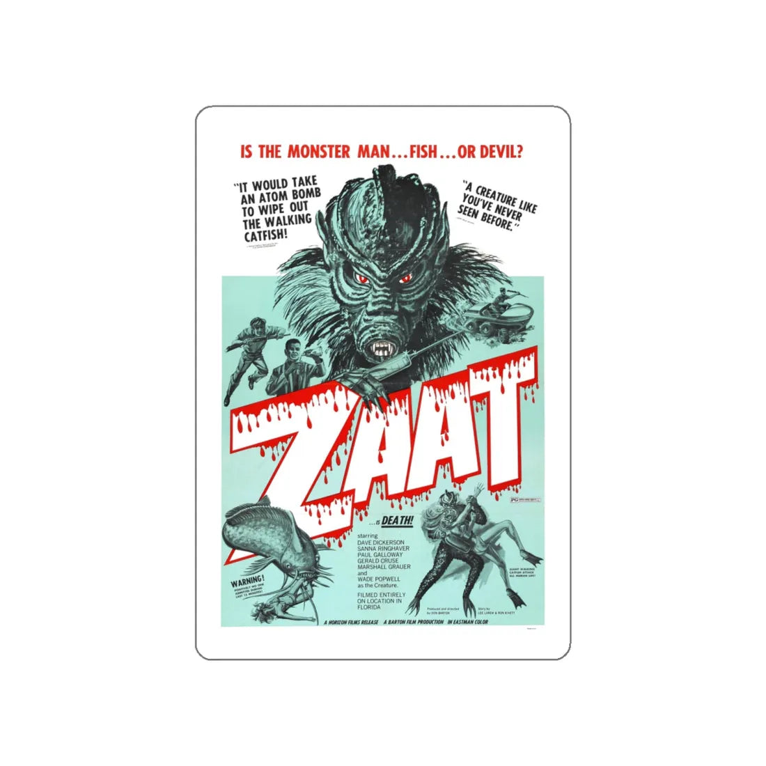 ZAAT 1971 Movie Poster STICKER Vinyl Die-Cut Decal 4 Inch - The Sticker Space