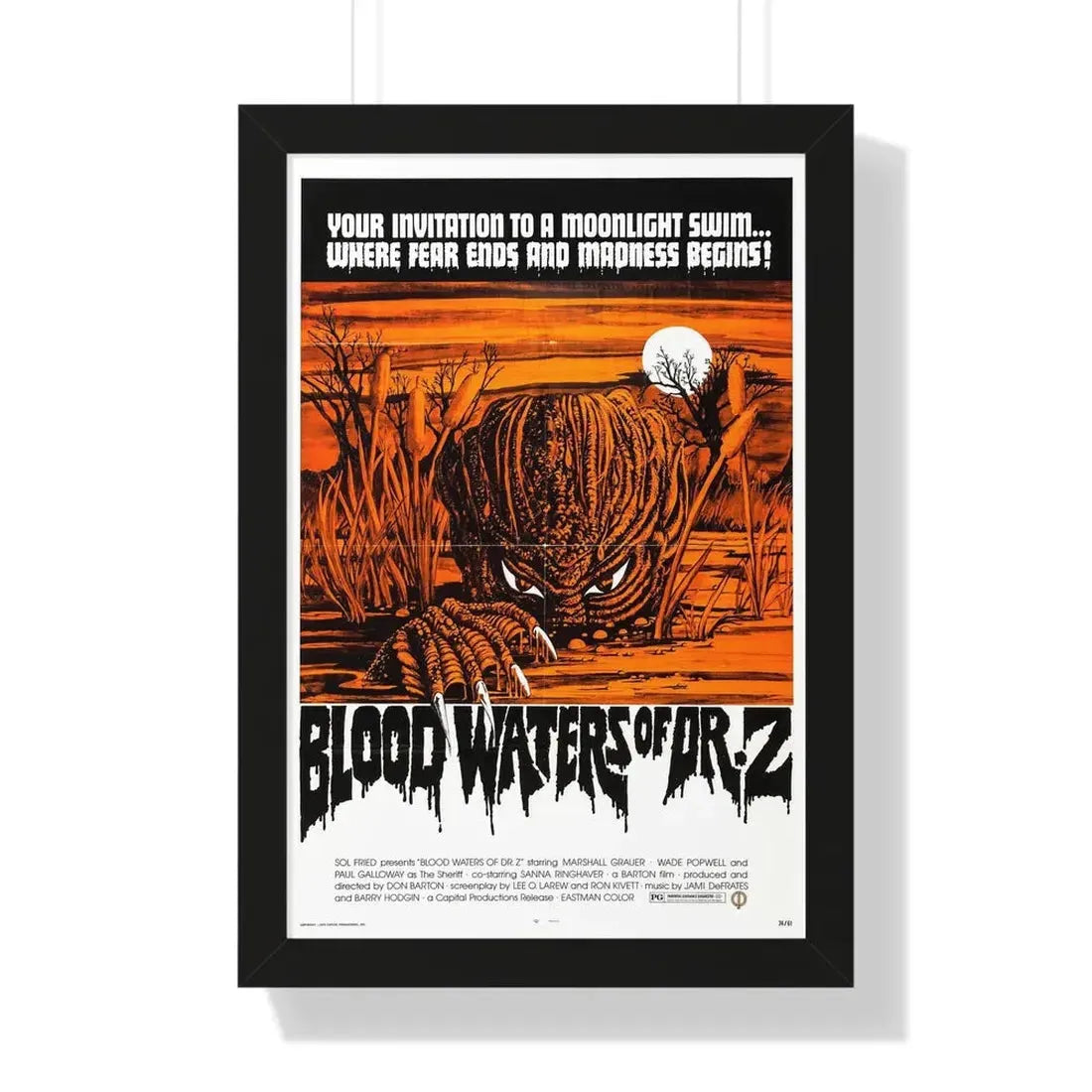 ZAAT (BLOODWATERS OF DR.Z) 1971 - Framed Movie Poster 16″ x 24″ Black - The Sticker Space