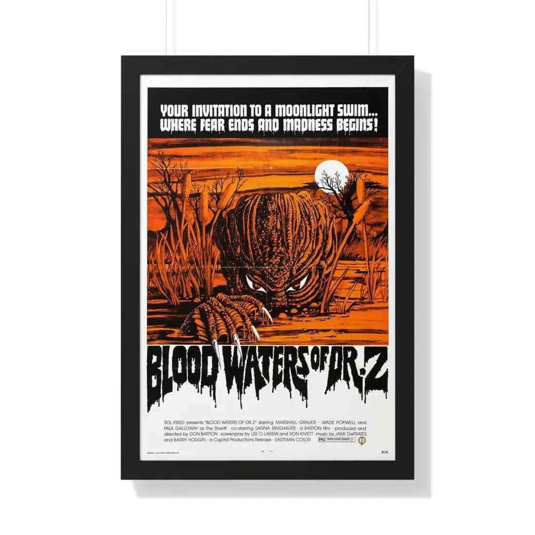 ZAAT (BLOODWATERS OF DR.Z) 1971 - Framed Movie Poster 20" x 30" Black - The Sticker Space