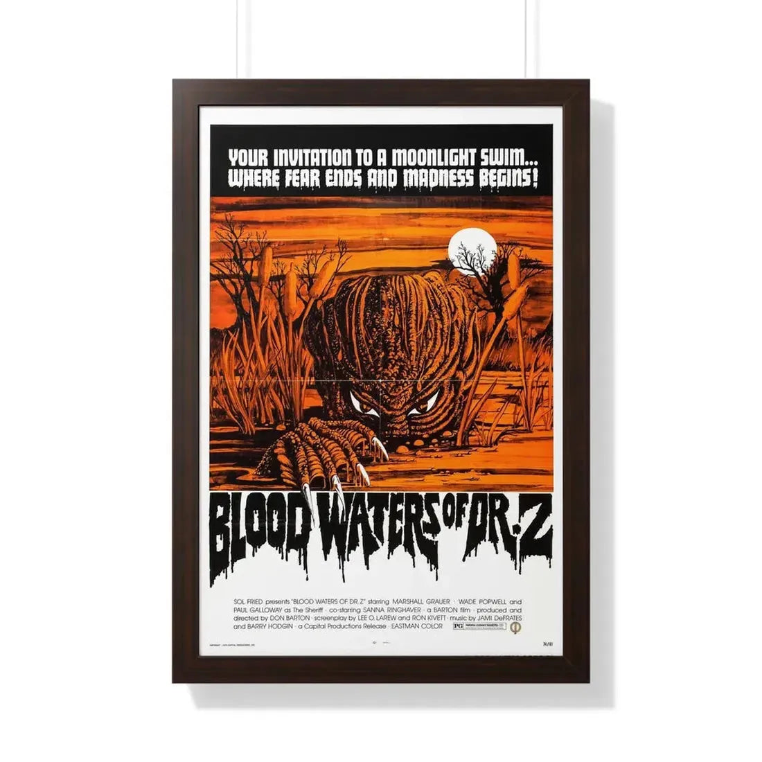 ZAAT (BLOODWATERS OF DR.Z) 1971 - Framed Movie Poster 20" x 30" Walnut - The Sticker Space