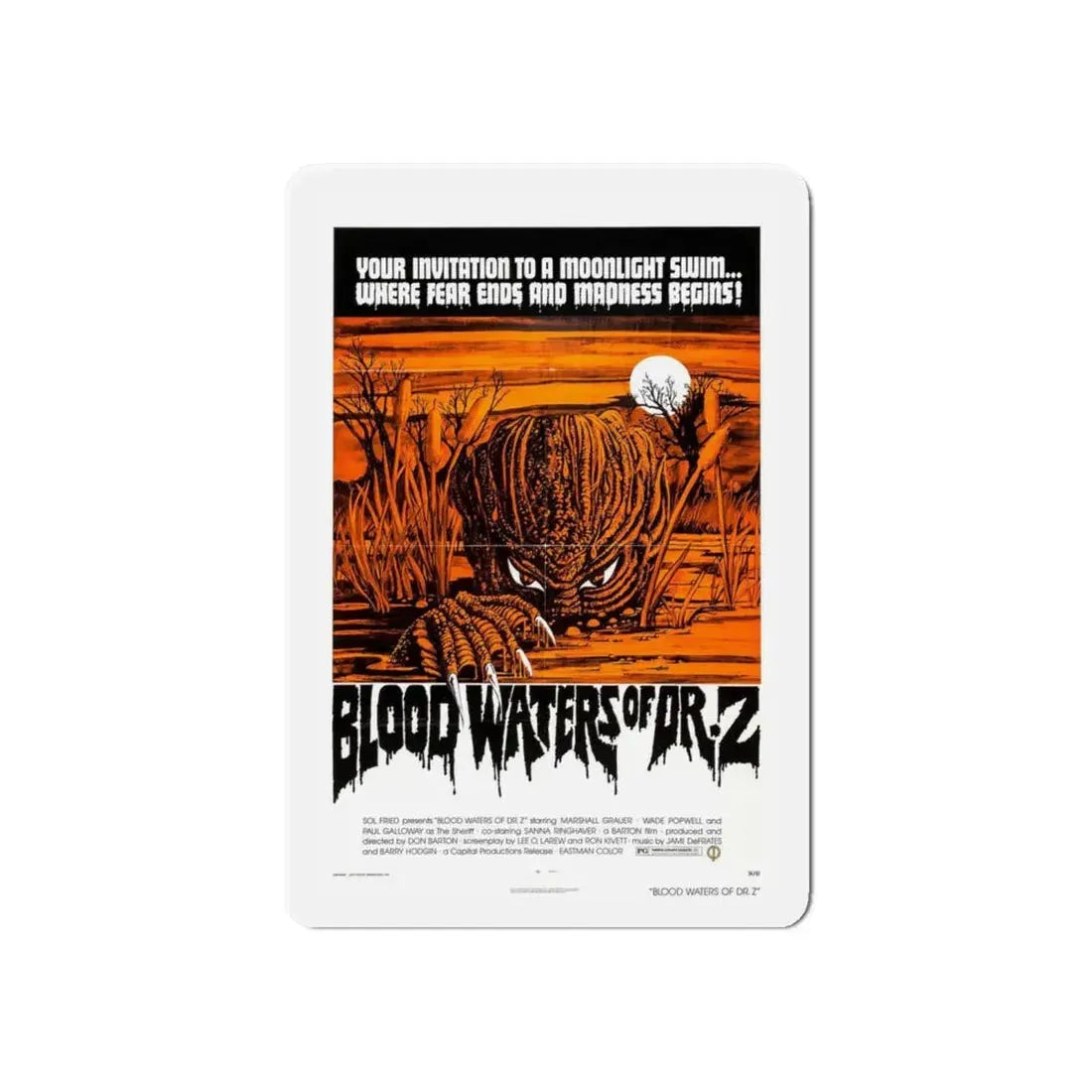 ZAAT (BLOODWATERS OF DR.Z) 1971 Movie Poster - Refrigerator Magnet 6 Inch - The Sticker Space