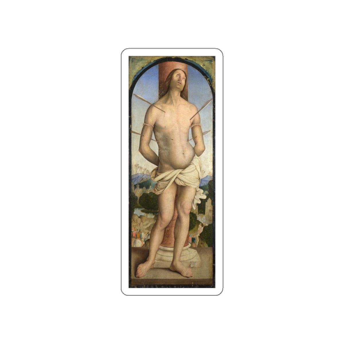 ZAGANELLI, Bernardino di Bosio - Saint Sebastian (Artwork) STICKER Vinyl Die-Cut Decal-White-The Sticker Space