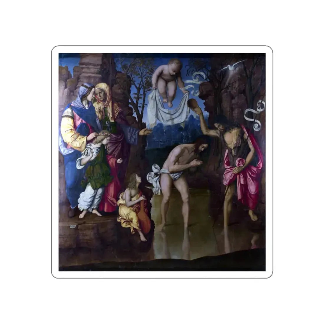ZAGANELLI, Francesco di - BosioThe Baptism of Christ (Artwork) STICKER Vinyl Die-Cut Decal White Die-Cut 5 Inch - The Sticker Space