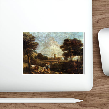 ZAIS, Giuseppe - Landscape with Shepherds and Fishermen (Artwork) STICKER Vinyl Die-Cut Decal-The Sticker Space