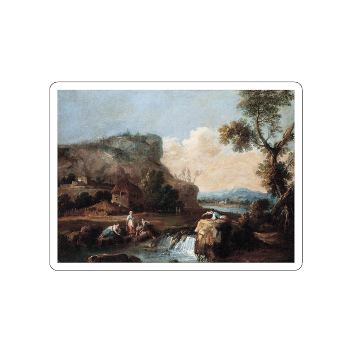 ZAIS, Giuseppe - Pastoral Landscape (Artwork) STICKER Vinyl Die-Cut Decal-White-The Sticker Space