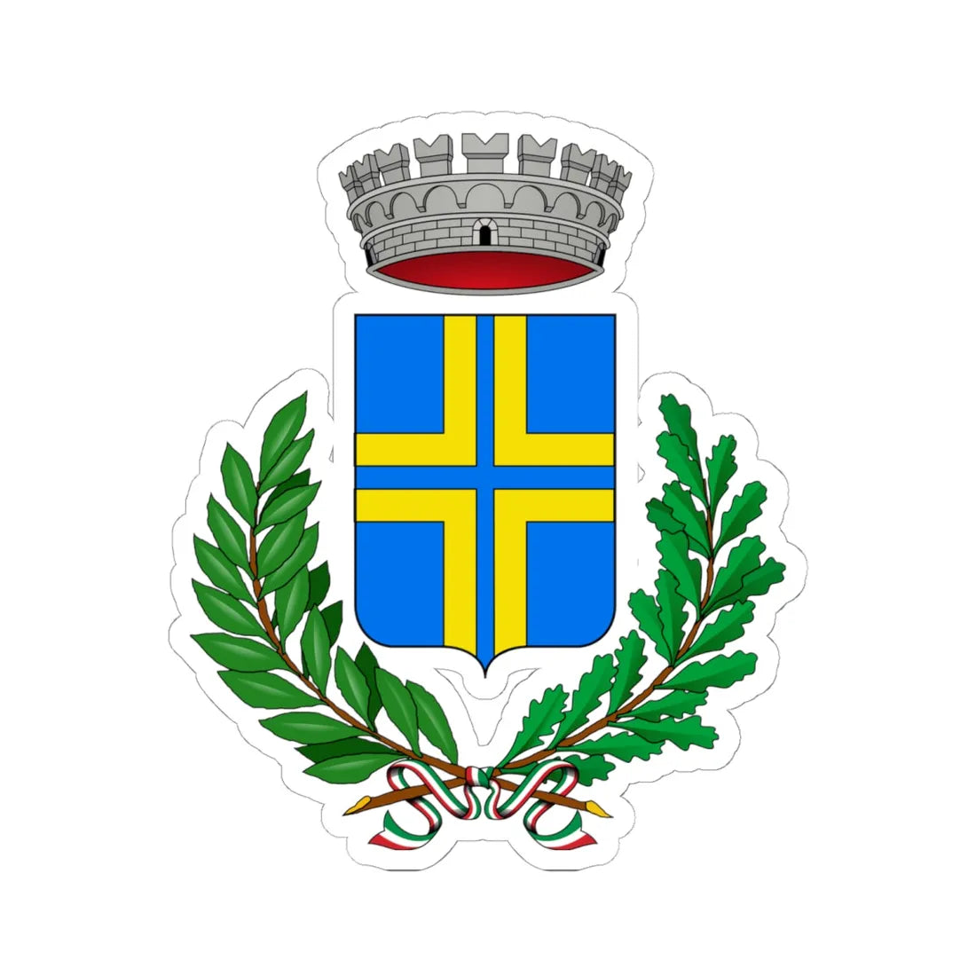 Zanè-Stemma (Italy) (Coat of Arms) STICKER Vinyl Kiss-Cut Decal 6 Inch White - The Sticker Space