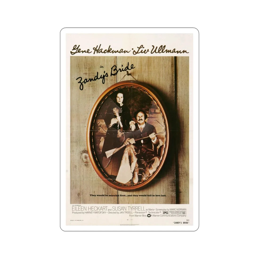 Zandy's Bride 1974 Movie Poster STICKER Vinyl Die-Cut Decal 5 Inch - The Sticker Space