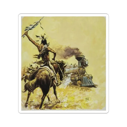 Zane Grey - El caballo de hierro (Native Americans in Art) STICKER Vinyl Kiss-Cut Decal 2 Inch White - The Sticker Space