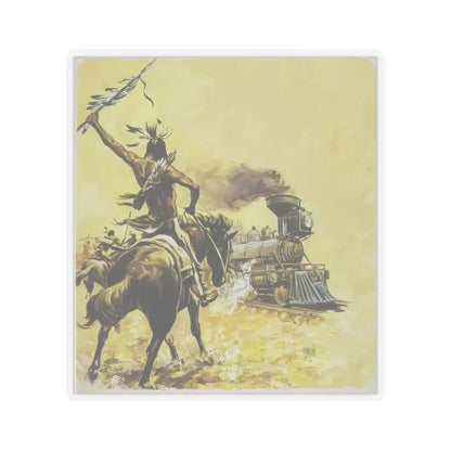Zane Grey - El caballo de hierro (Native Americans in Art) STICKER Vinyl Kiss-Cut Decal 6 Inch Transparent - The Sticker Space