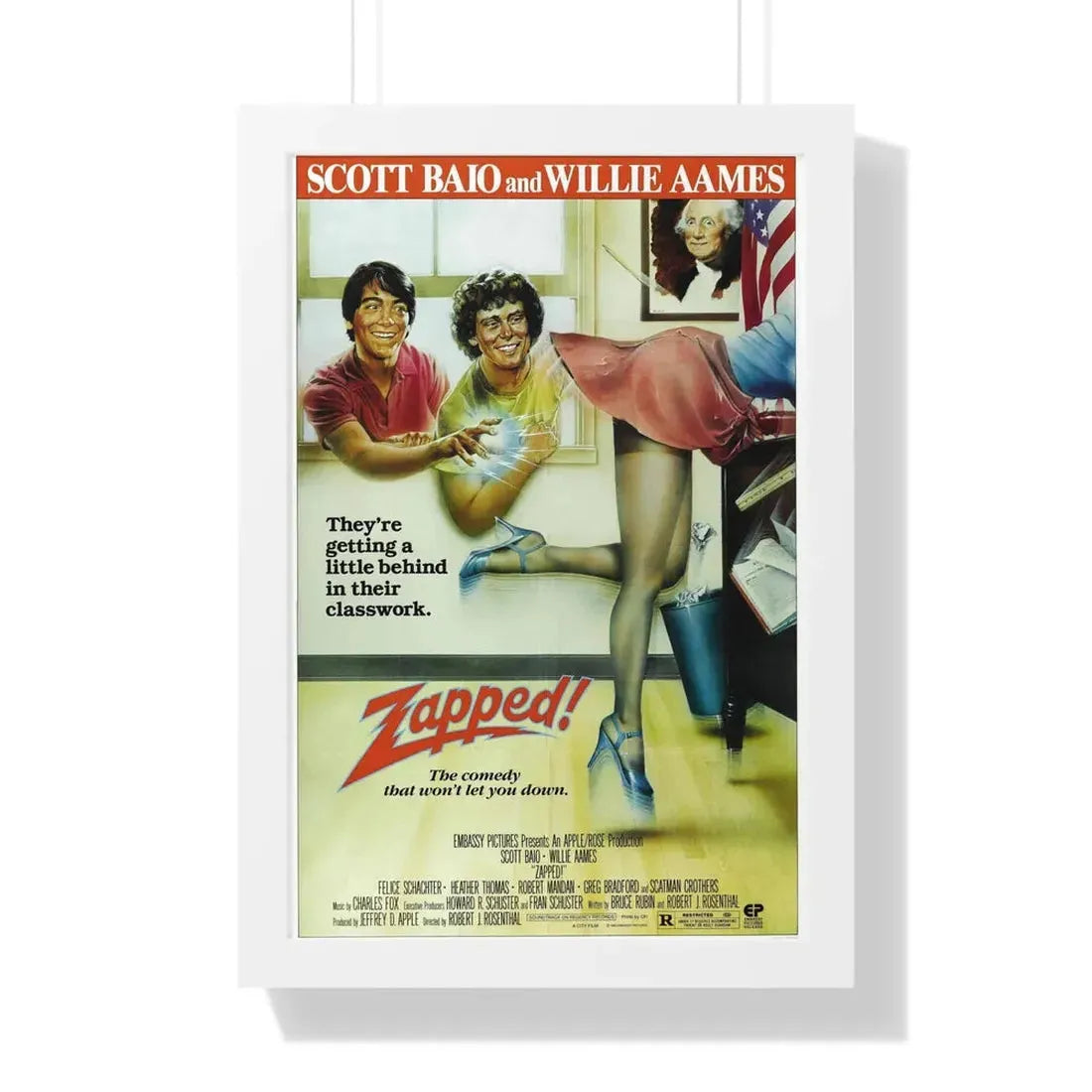 ZAPPED 1982 - Framed Movie Poster 16″ x 24″ White - The Sticker Space