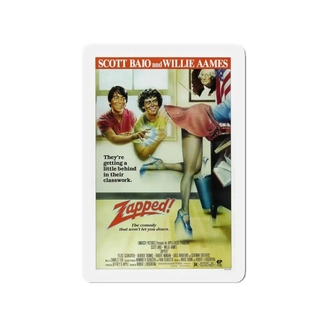 ZAPPED 1982 Movie Poster - Refrigerator Magnet 3 Inch Die-Cut - The Sticker Space