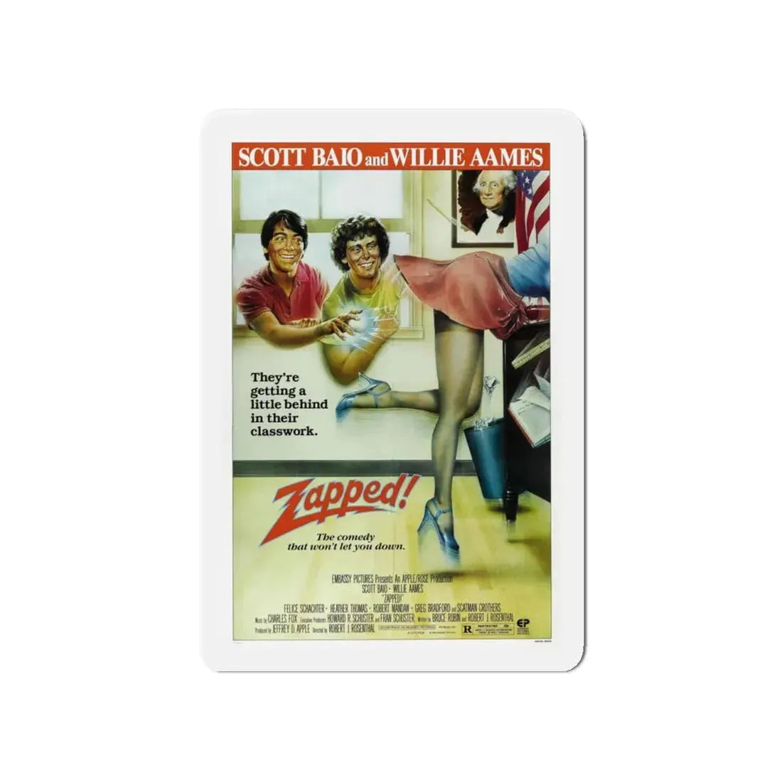 ZAPPED 1982 Movie Poster - Refrigerator Magnet 4 Inch Die-Cut - The Sticker Space