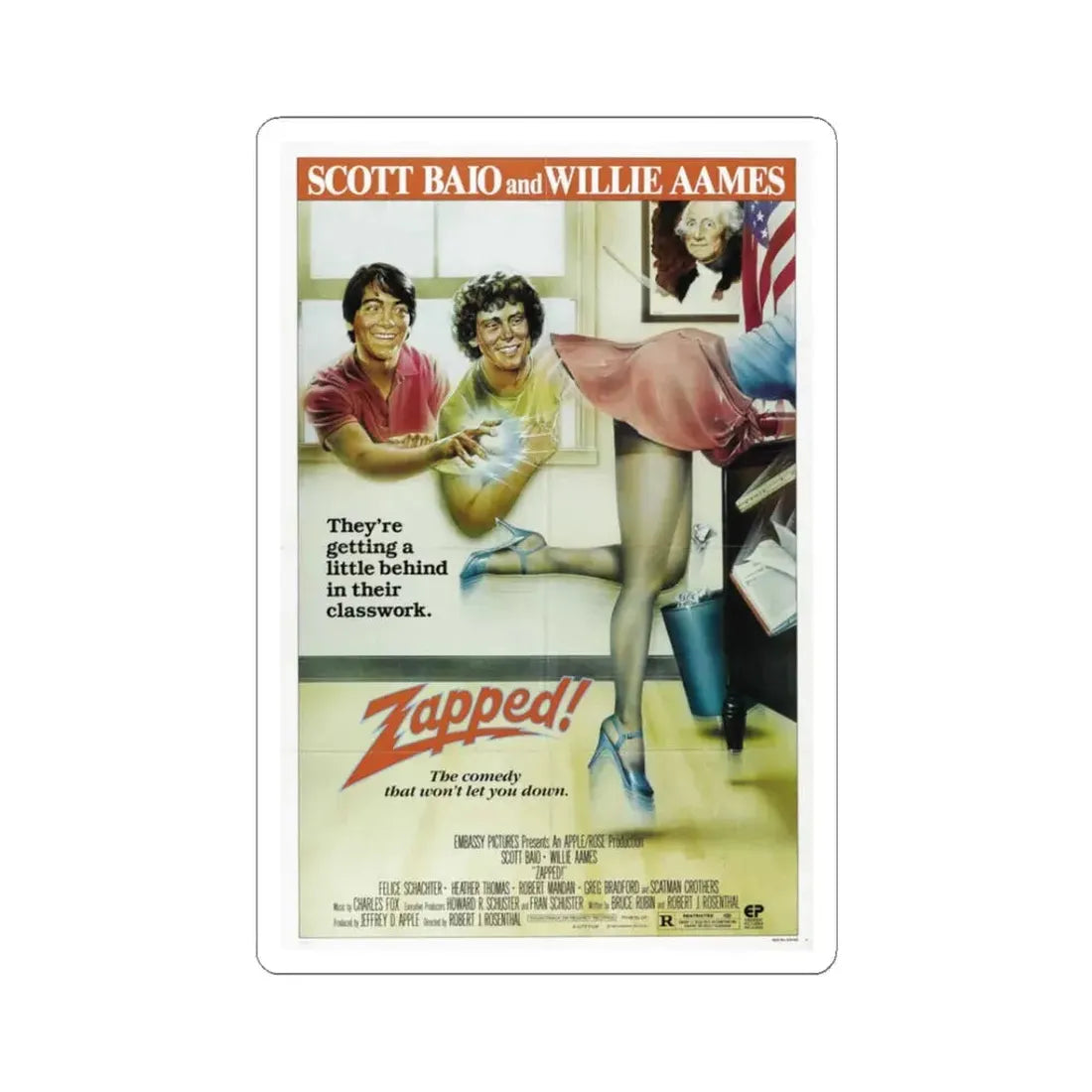 Zapped! 1982 Movie Poster - STICKER Vinyl Kiss-Cut Decal 3 Inch White - The Sticker Space