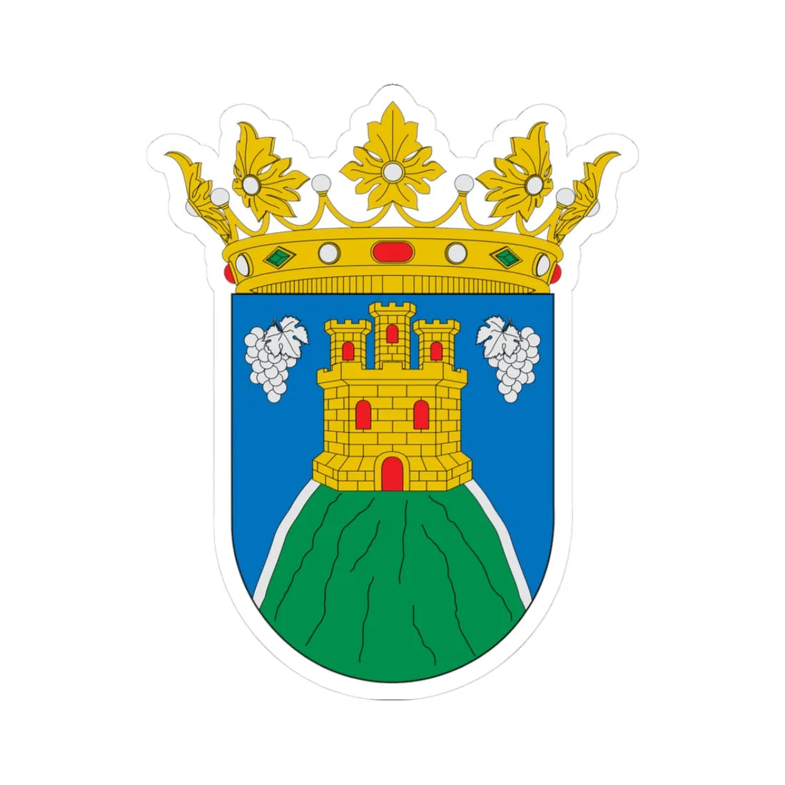 Zaragoza-Acered (Spain) (Coat of Arms) STICKER Vinyl Kiss-Cut Decal 3 Inch White - The Sticker Space