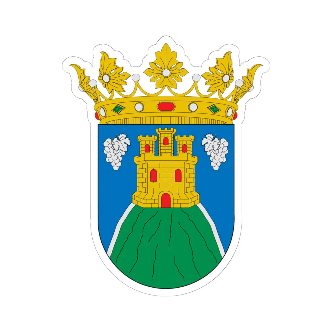 Zaragoza-Acered (Spain) (Coat of Arms) STICKER Vinyl Kiss-Cut Decal 6 Inch White - The Sticker Space