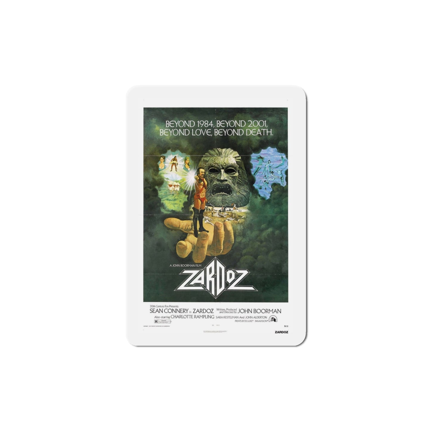 Zardoz 1974 Movie Poster Die-Cut Magnet-4" x 4"-The Sticker Space