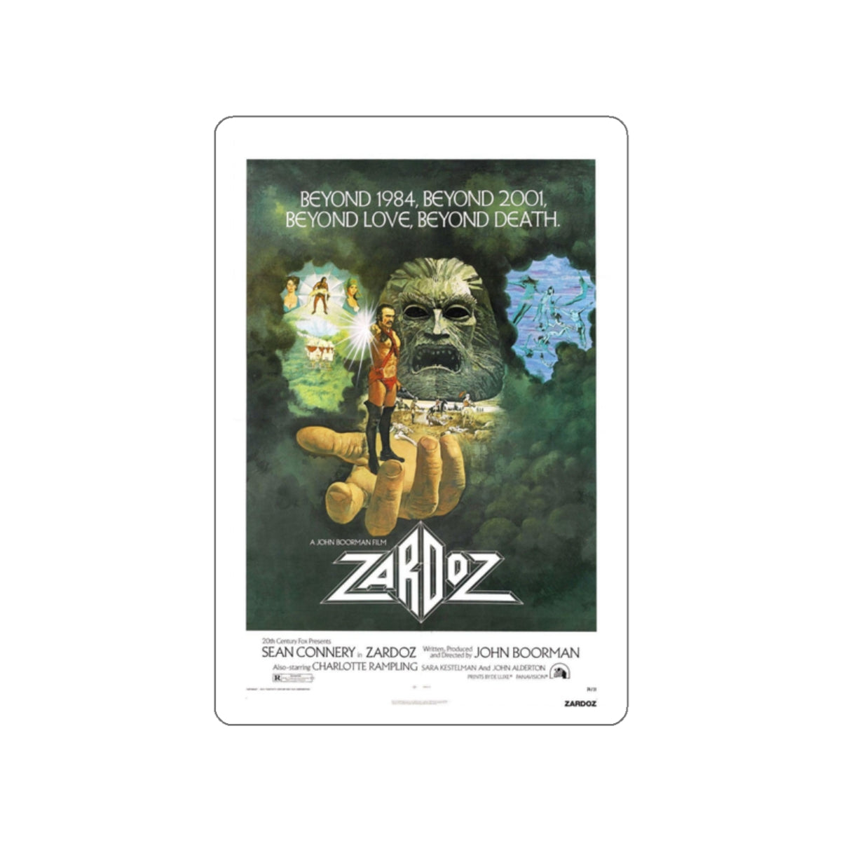 ZARDOZ 1974 Movie Poster STICKER Vinyl Die-Cut Decal-White-The Sticker Space