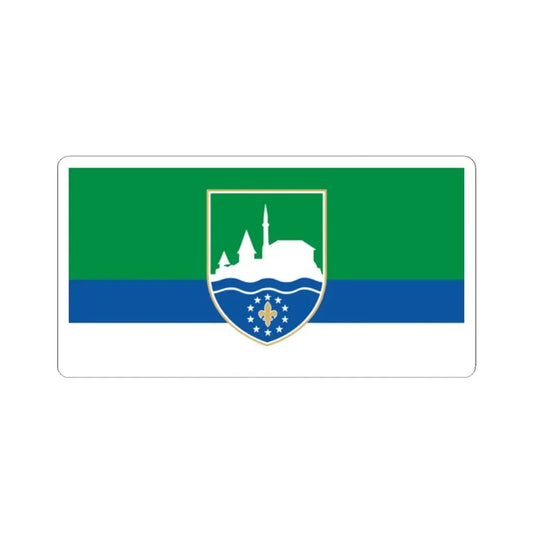 Zastava Cazina (Bosnia and Herzegovina) STICKER Vinyl Kiss-Cut Decal 2 Inch White - The Sticker Space