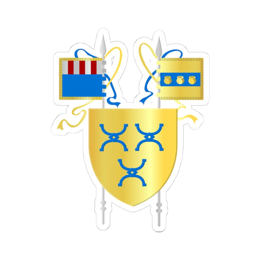 Zaventem wapen (Belgium) (Coat of Arms) STICKER Vinyl Kiss-Cut Decal 4 Inch White - The Sticker Space