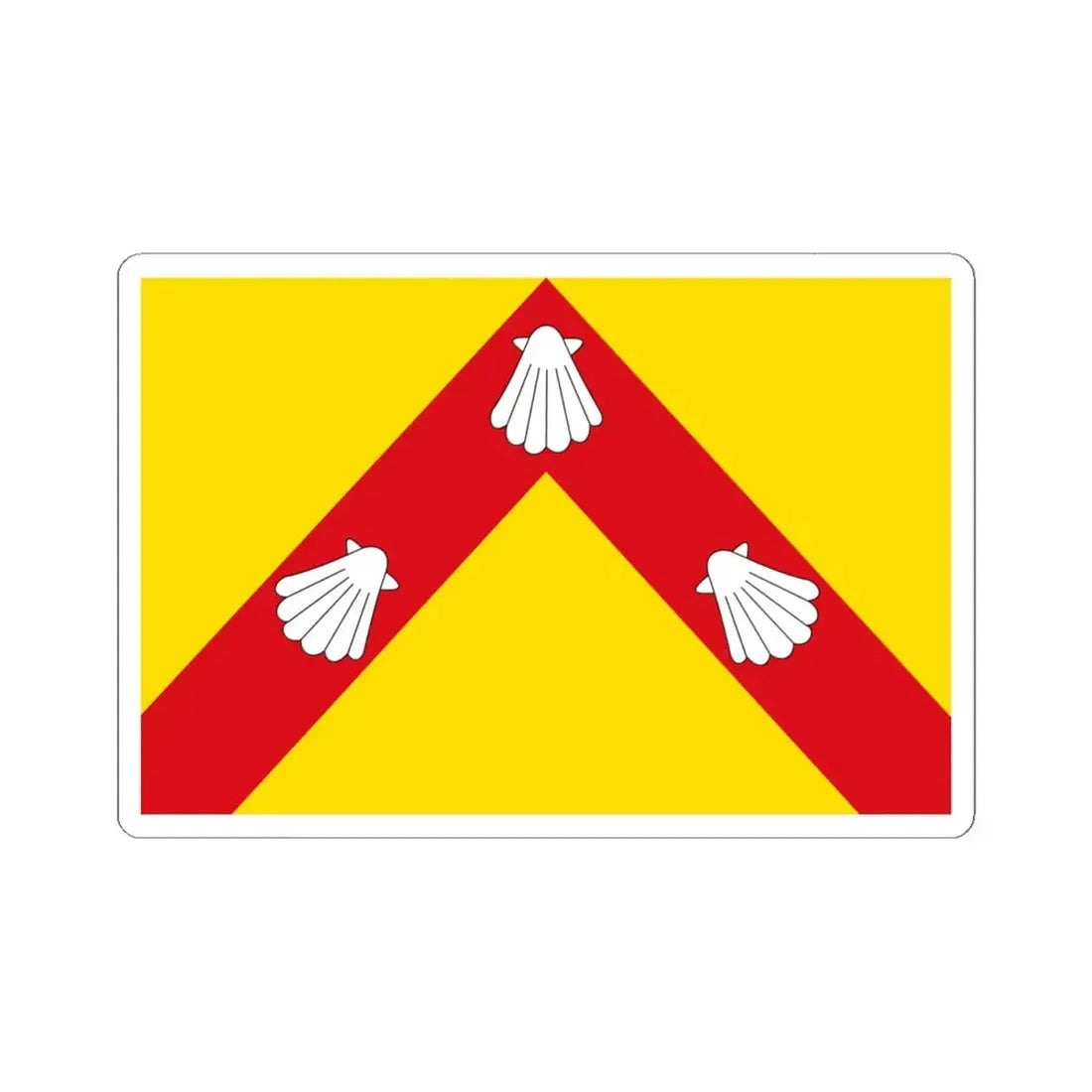 Zedelgem vlag (Belgium) STICKER Vinyl Kiss-Cut Decal 4 Inch White - The Sticker Space