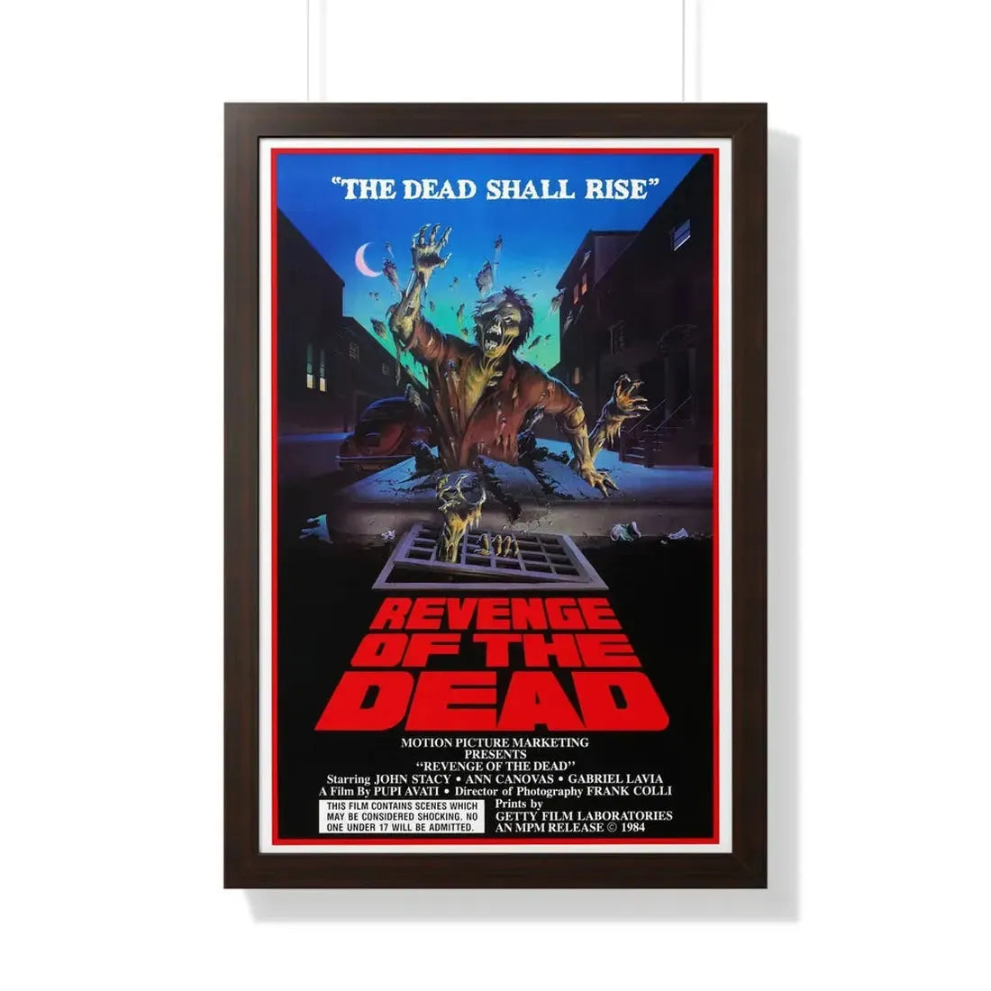 ZEDER (REVENGE OF THE DEAD) 1983 - Framed Movie Poster 20" x 30" Walnut - The Sticker Space