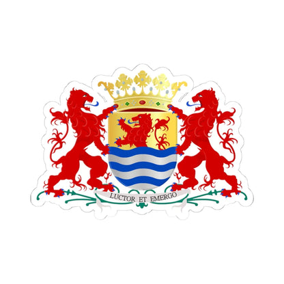 Zeeland wapen (Netherlands) (Coat of Arms) STICKER Vinyl Kiss-Cut Decal 4 Inch White - The Sticker Space