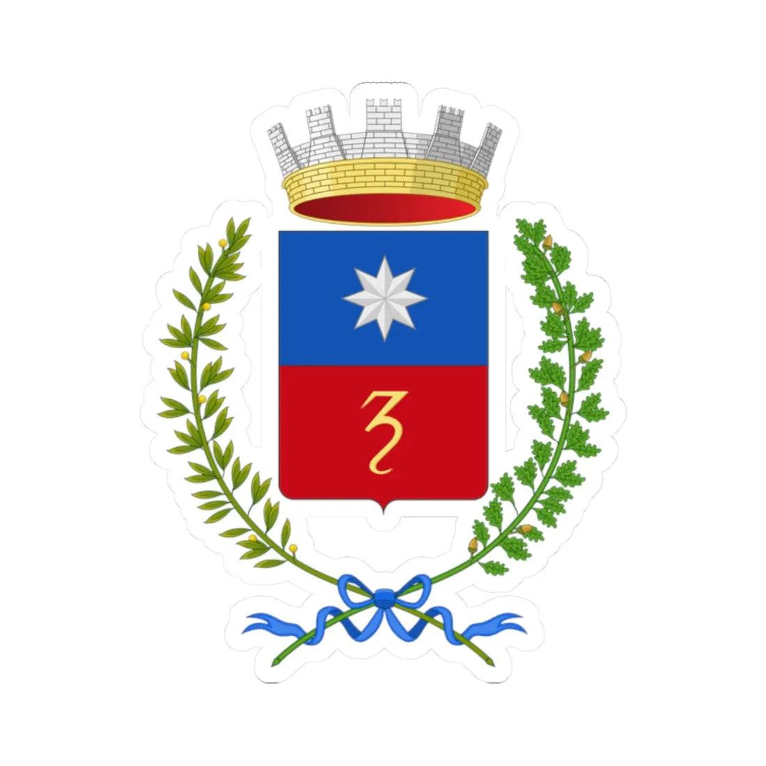 Zelarino-Stemma (Italy) (Coat of Arms) STICKER Vinyl Kiss-Cut Decal 2 Inch White - The Sticker Space