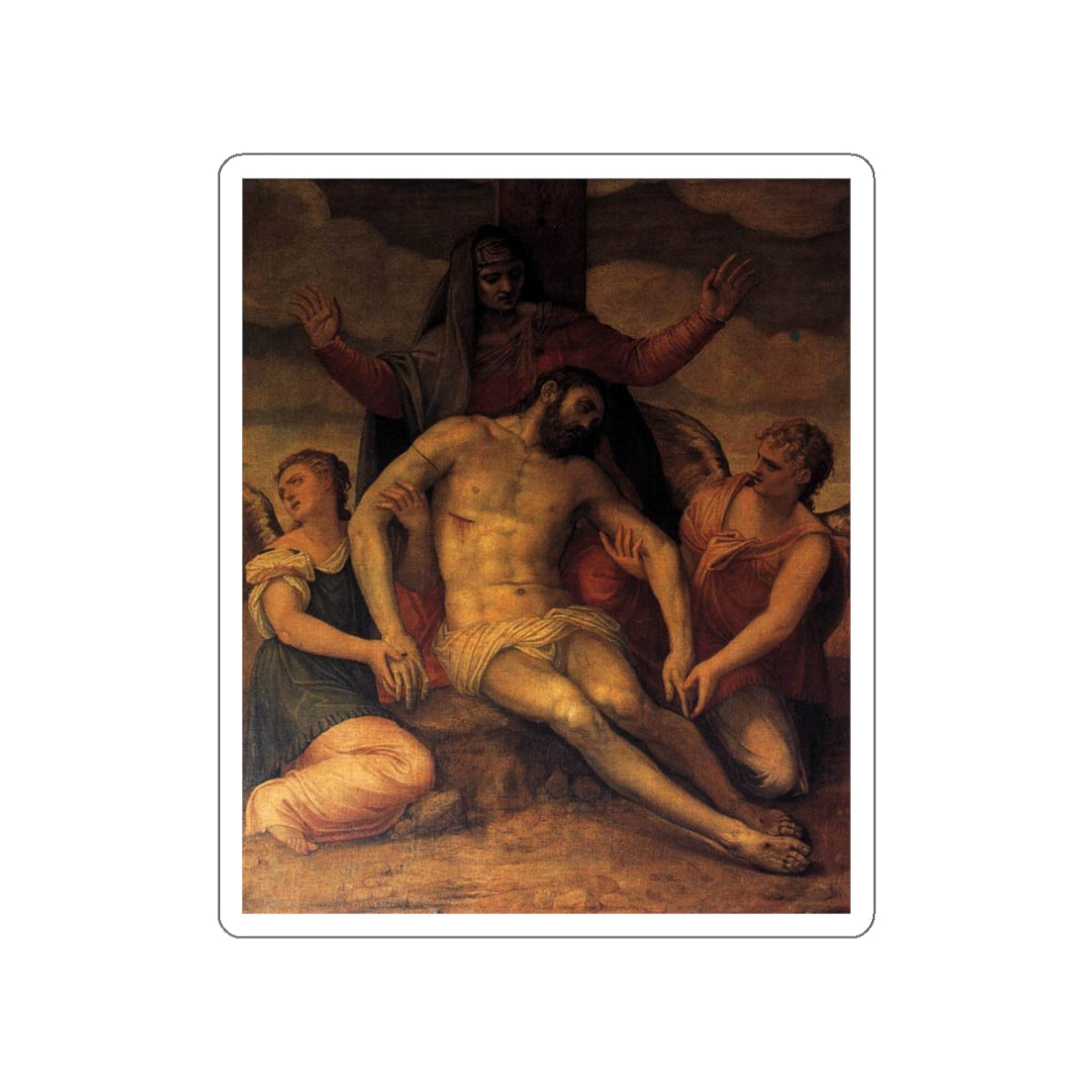 ZELOTTI, Gian Battista - Dead Christ (Artwork) STICKER Vinyl Die-Cut Decal-White-The Sticker Space