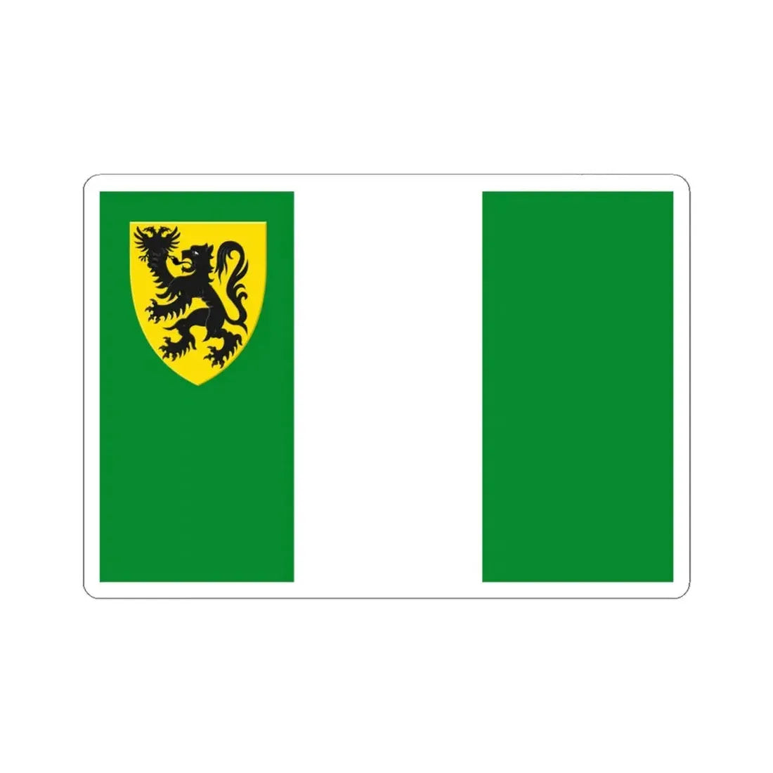 Zelzate vlag (Belgium) STICKER Vinyl Kiss-Cut Decal 6 Inch White - The Sticker Space