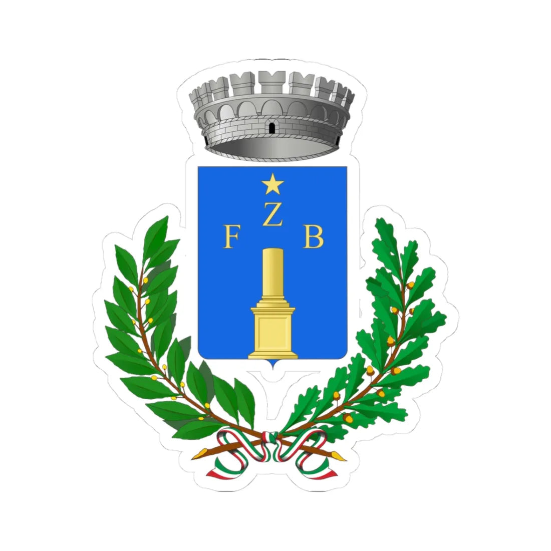 Zenson di Piave-Stemma (Italy) (Coat of Arms) STICKER Vinyl Kiss-Cut Decal - The Sticker Space