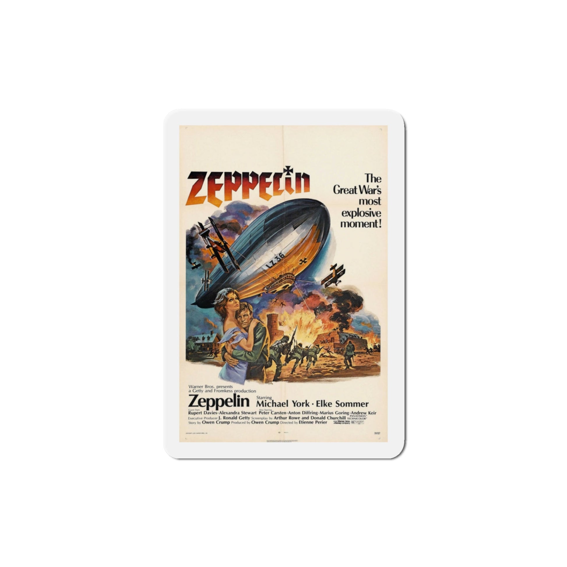 Zeppelin 1971 Movie Poster Die-Cut Magnet-3" x 3"-The Sticker Space