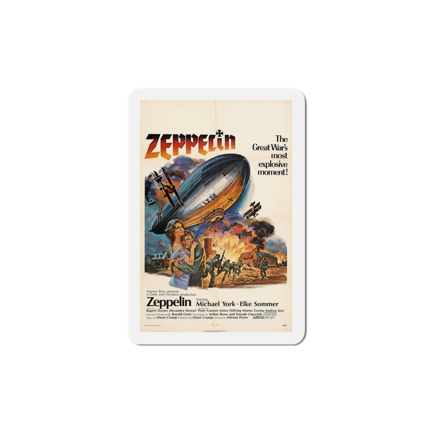 Zeppelin 1971 Movie Poster Die-Cut Magnet-5" x 5"-The Sticker Space