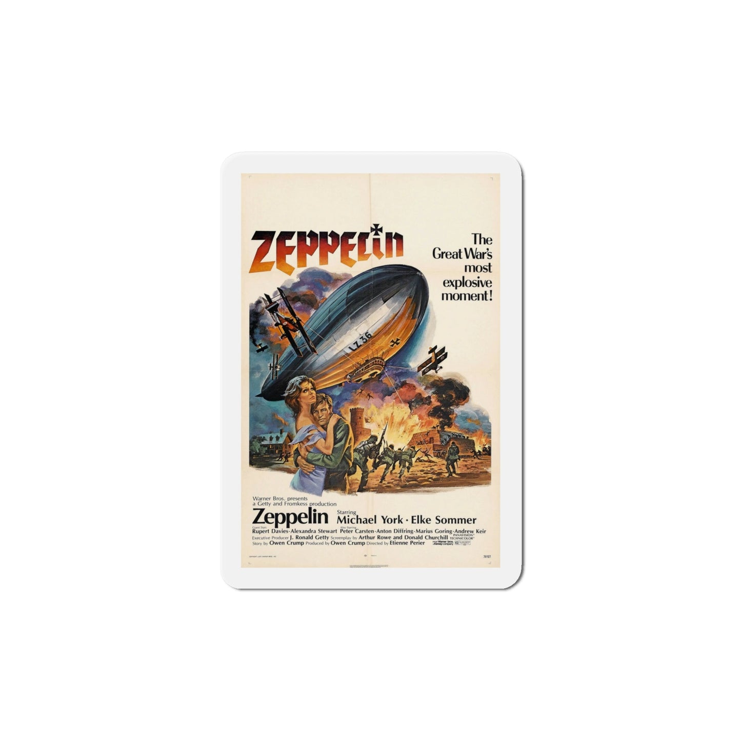 Zeppelin 1971 Movie Poster Die-Cut Magnet-6 × 6"-The Sticker Space