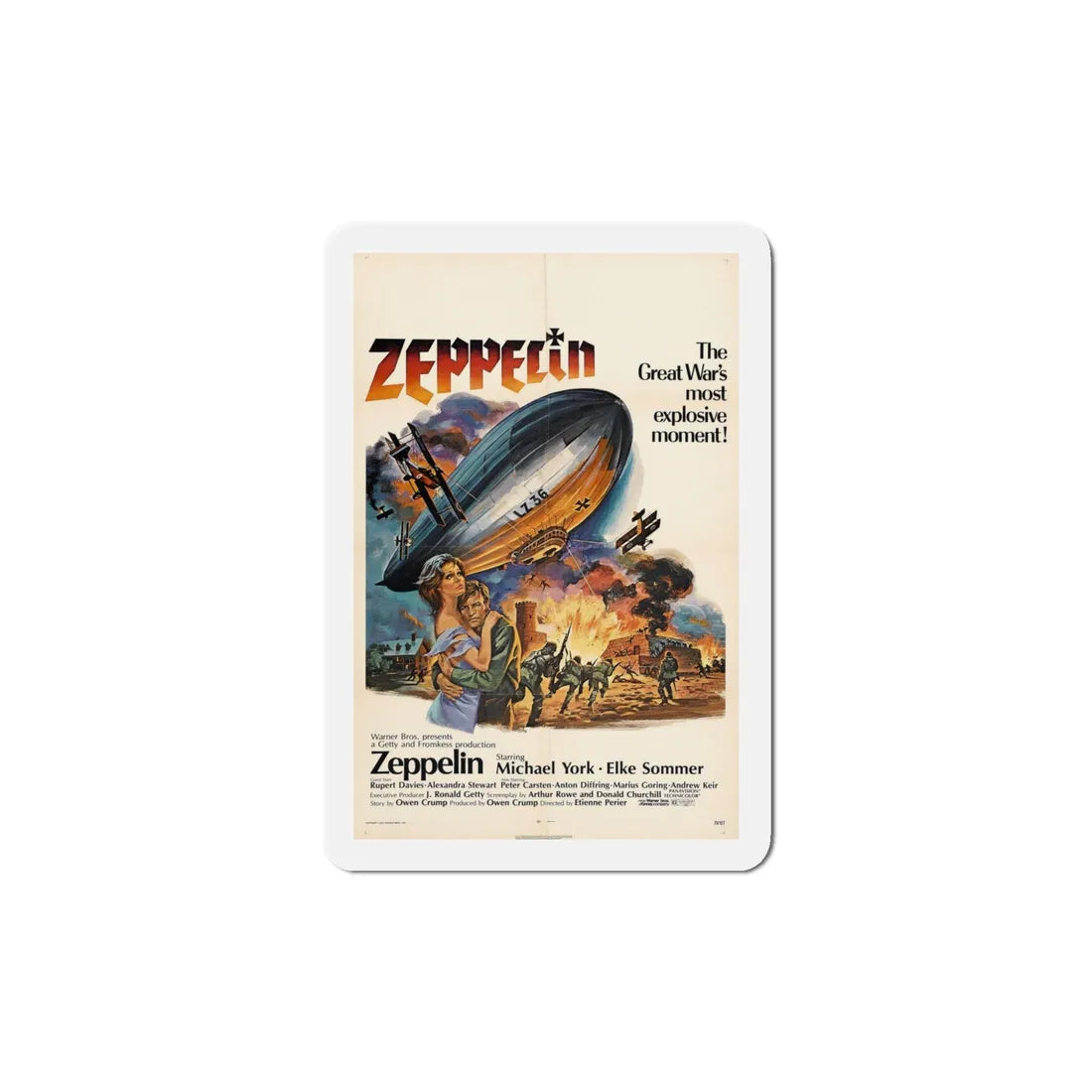 Zeppelin 1971 Movie Poster Refrigerator Magnet 5 Inch - The Sticker Space