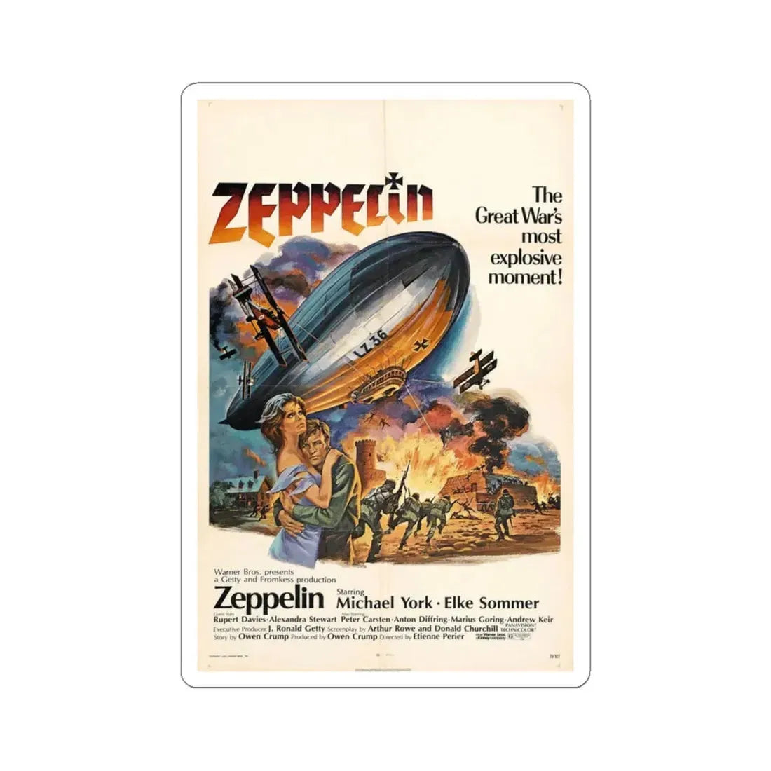Zeppelin 1971 Movie Poster - STICKER Vinyl Kiss-Cut Decal 4 Inch White - The Sticker Space