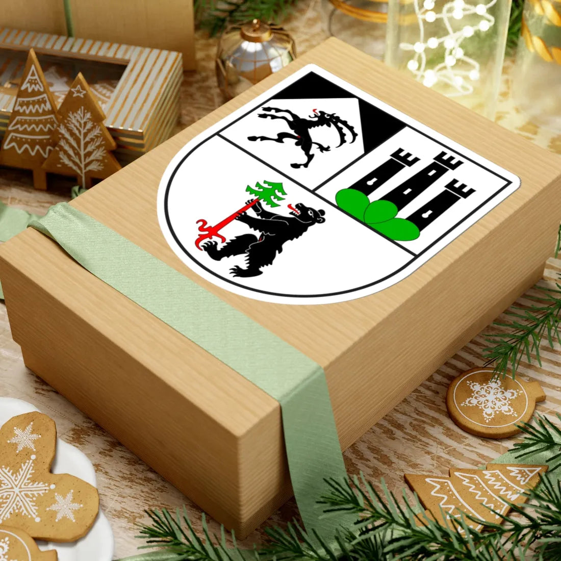 Zernez Wappen neu (Switzerland) (Coat of Arms) STICKER Vinyl Kiss-Cut Decal - The Sticker Space