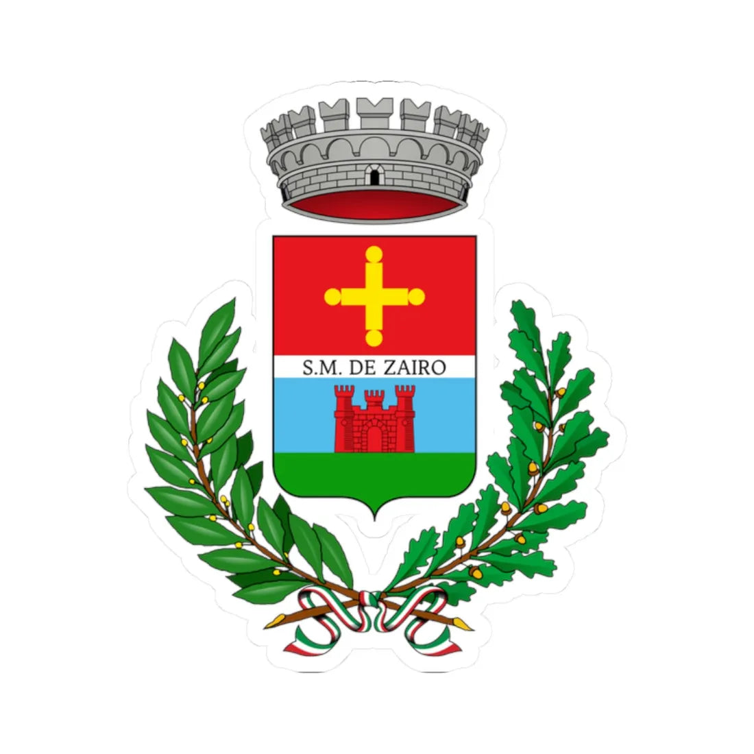 Zero Branco-Stemma (Italy) (Coat of Arms) STICKER Vinyl Kiss-Cut Decal 2 Inch White - The Sticker Space