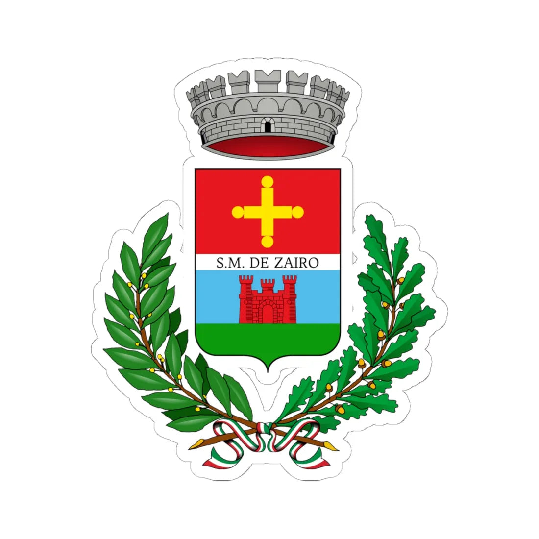 Zero Branco-Stemma (Italy) (Coat of Arms) STICKER Vinyl Kiss-Cut Decal 6 Inch White - The Sticker Space