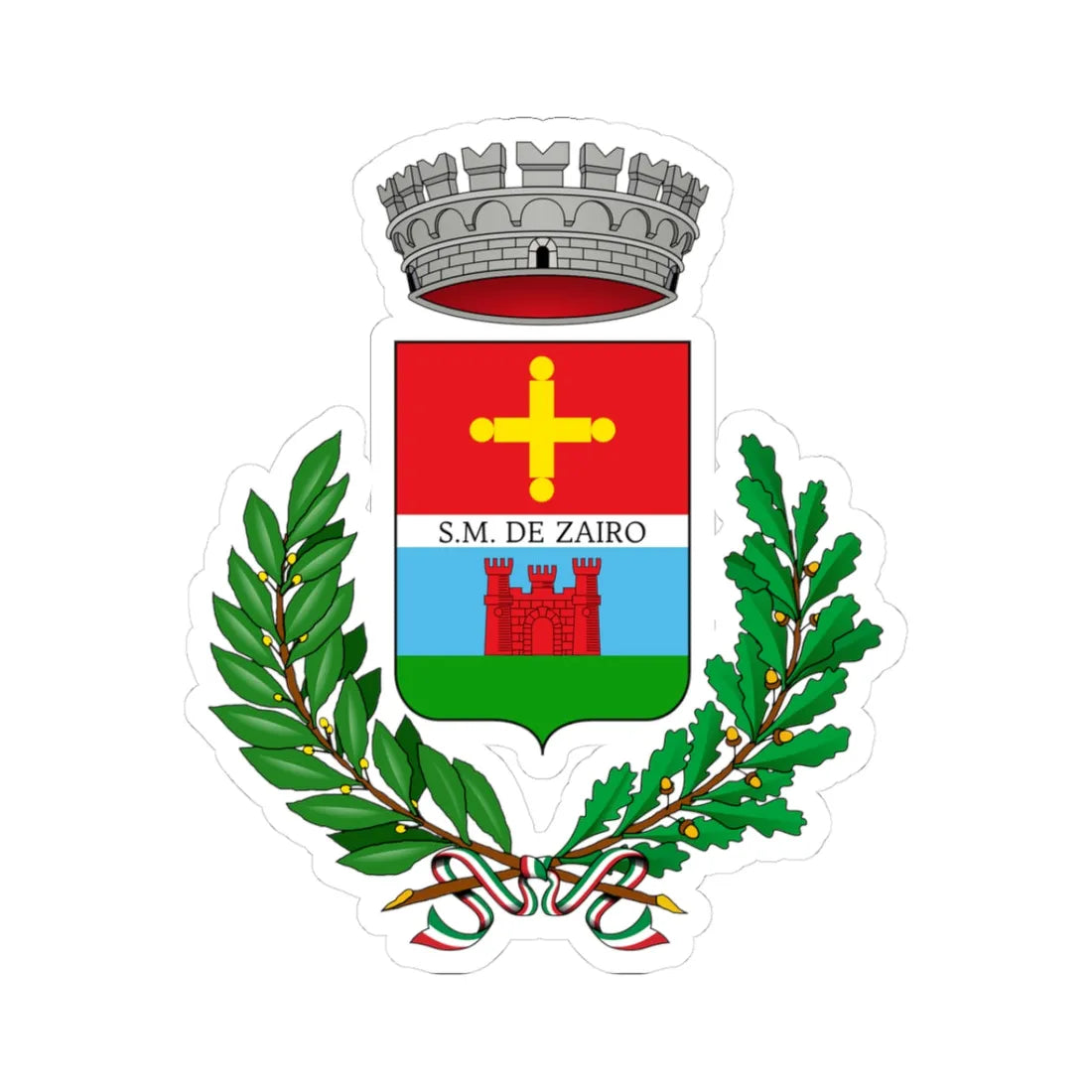 Zero Branco-Stemma (Italy) (Coat of Arms) STICKER Vinyl Kiss-Cut Decal - The Sticker Space