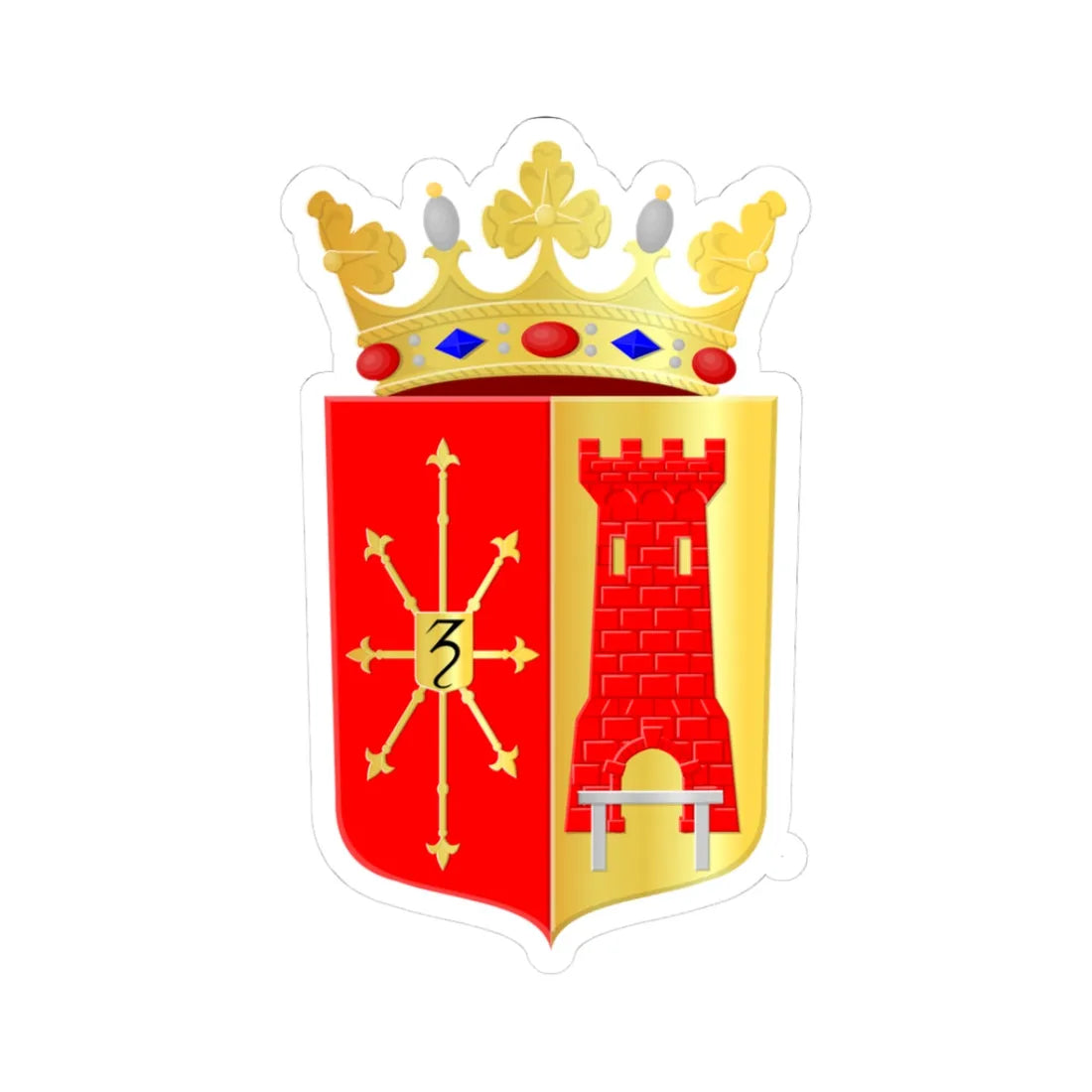 Zevenaar wapen 2018 (Netherlands) (Coat of Arms) STICKER Vinyl Kiss-Cut Decal 3 Inch White - The Sticker Space