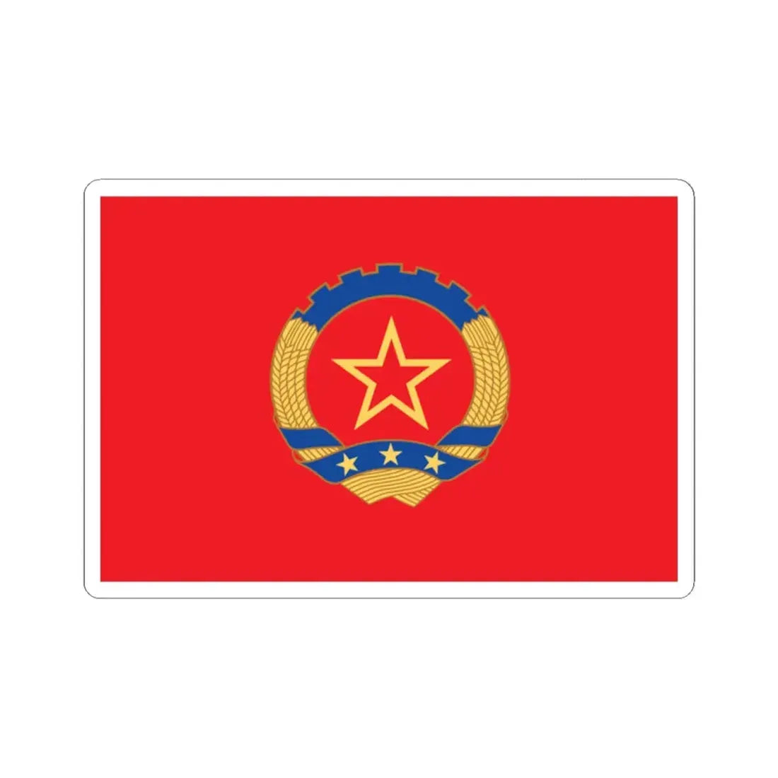 Zhang Ding and Zhong Ling Flag of the Peoples Republic of China (China) STICKER Vinyl Kiss-Cut Decal 2 Inch White - The Sticker Space