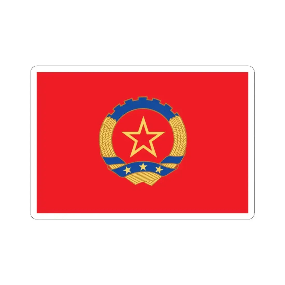 Zhang Ding and Zhong Ling Flag of the Peoples Republic of China (China) STICKER Vinyl Kiss-Cut Decal 3 Inch White - The Sticker Space