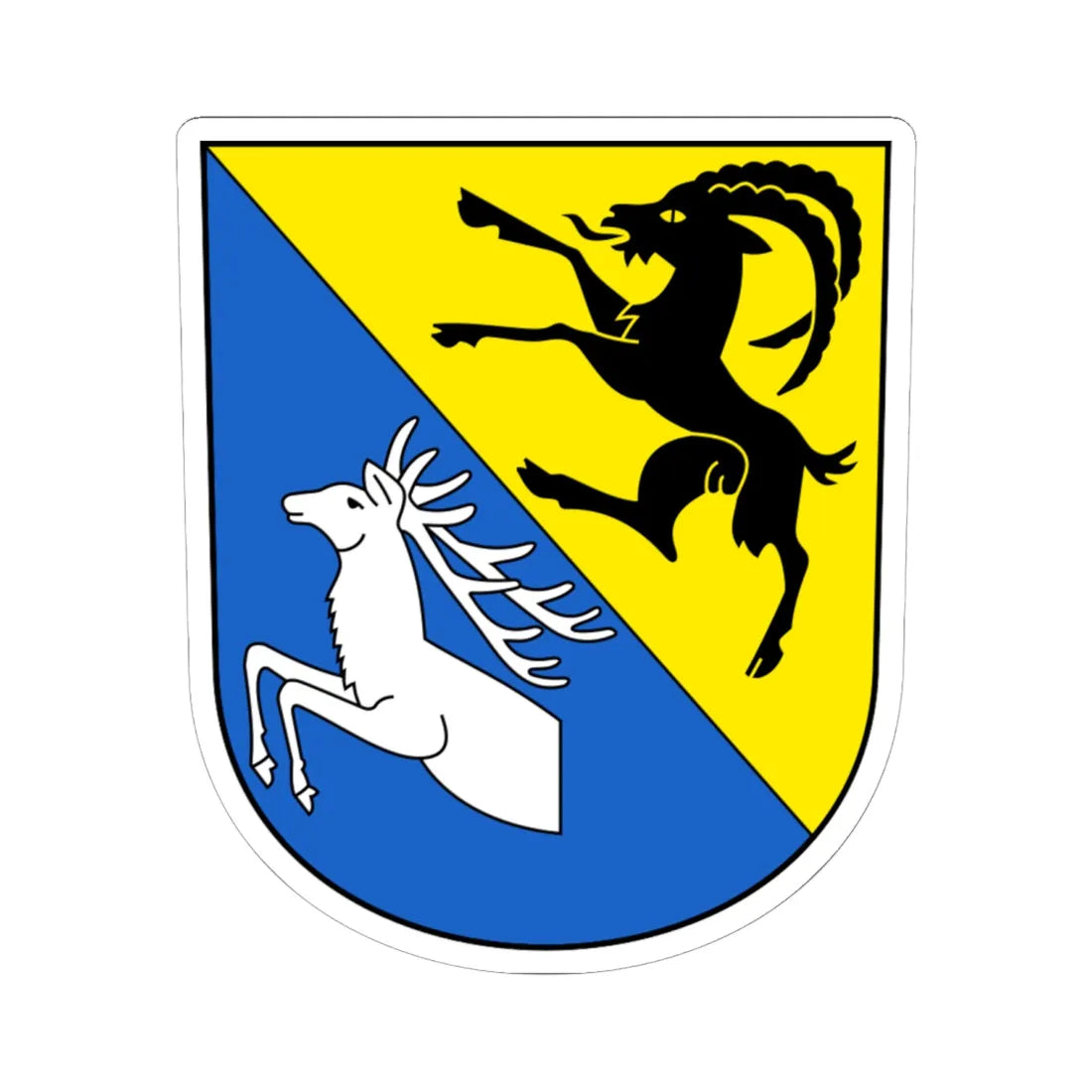 ZihlschlachtSitterdorf-blazon (Switzerland) (Coat of Arms) STICKER Vinyl Kiss-Cut Decal 6 Inch White - The Sticker Space