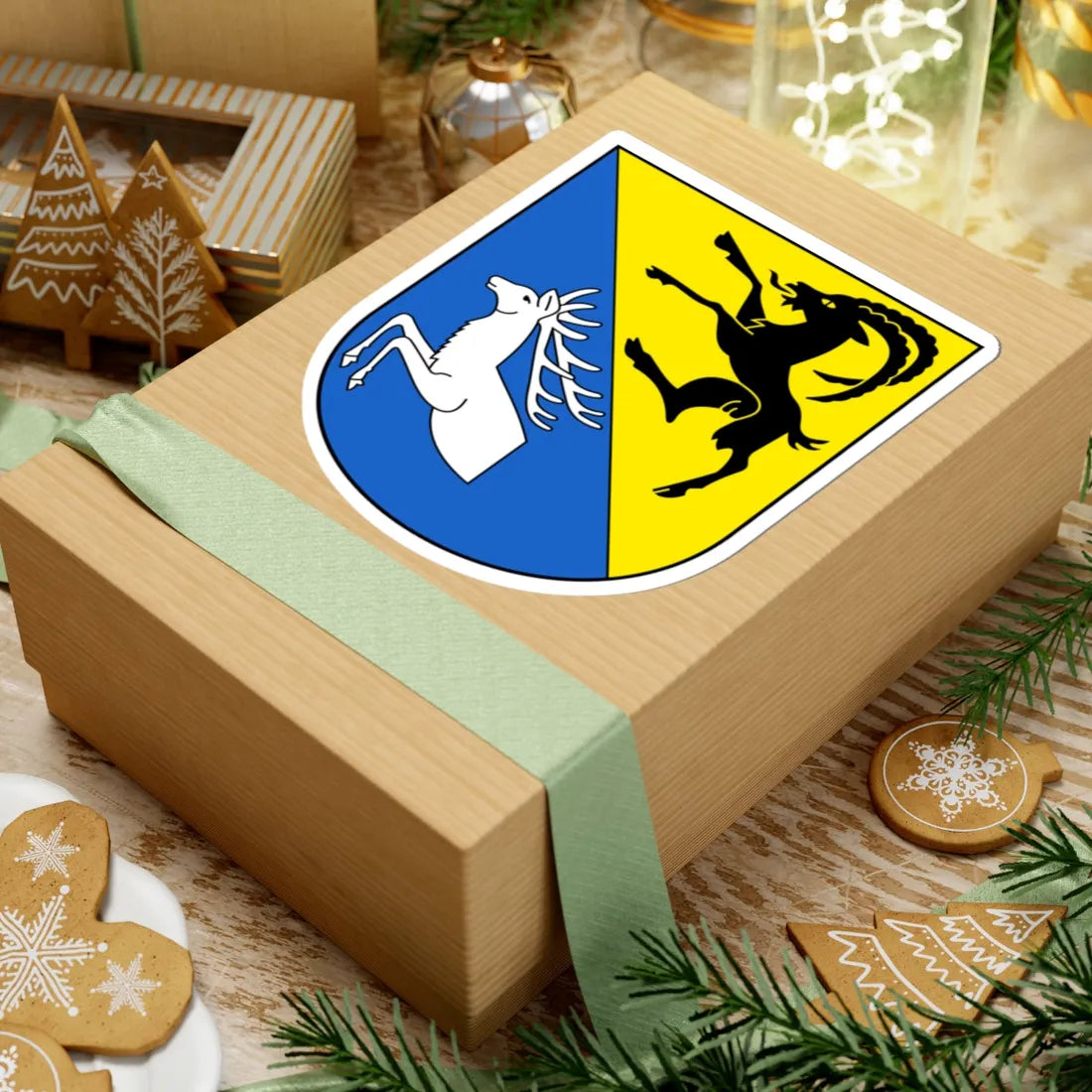 ZihlschlachtSitterdorf-blazon (Switzerland) (Coat of Arms) STICKER Vinyl Kiss-Cut Decal - The Sticker Space