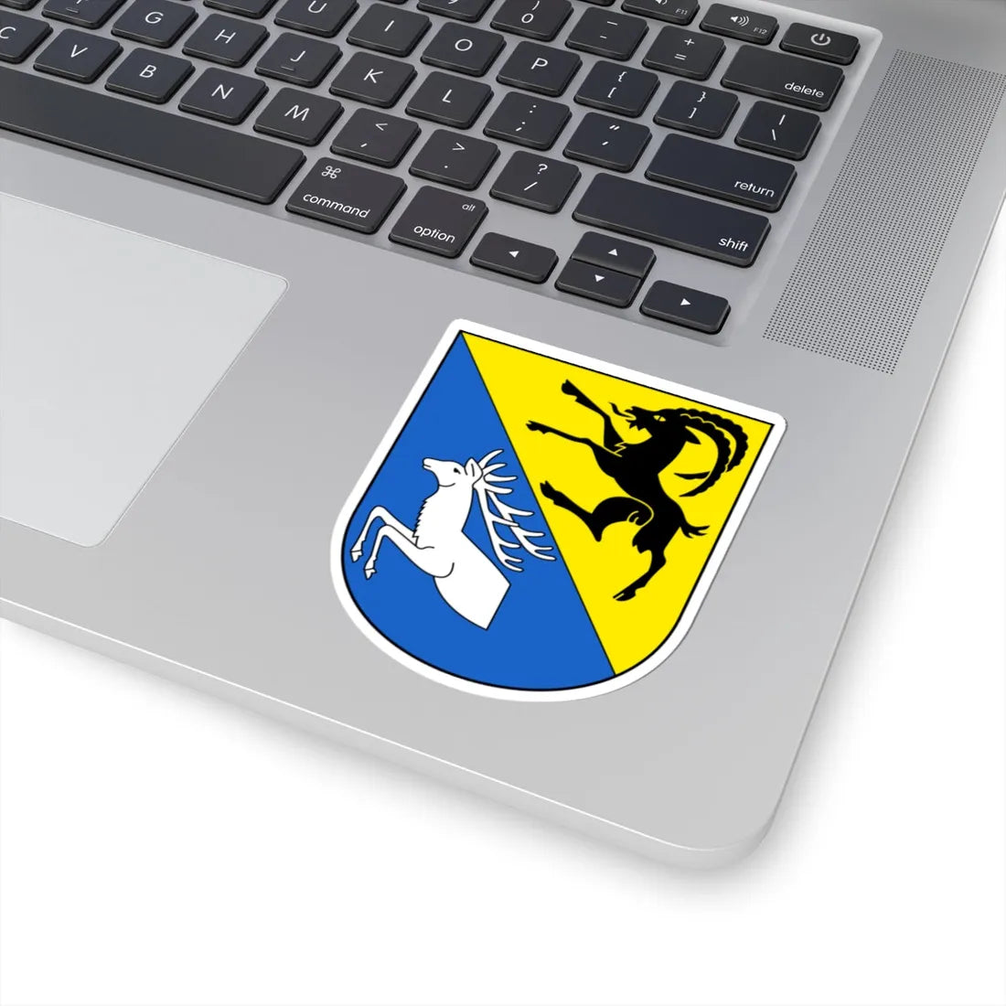 ZihlschlachtSitterdorf-blazon (Switzerland) (Coat of Arms) STICKER Vinyl Kiss-Cut Decal - The Sticker Space