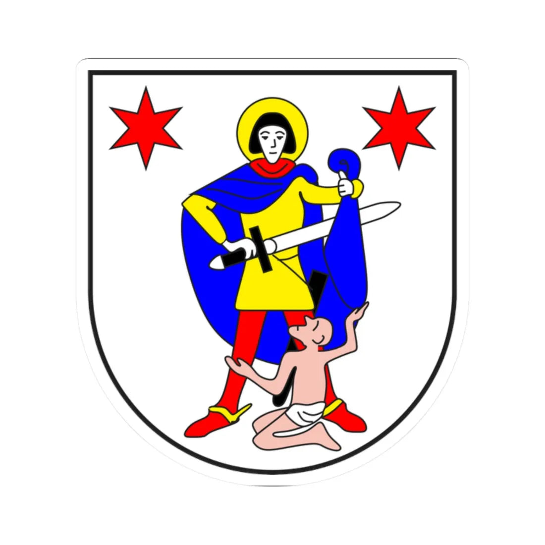 Zillis-Reischen wappen (Switzerland) (Coat of Arms) STICKER Vinyl Kiss-Cut Decal 2 Inch White - The Sticker Space